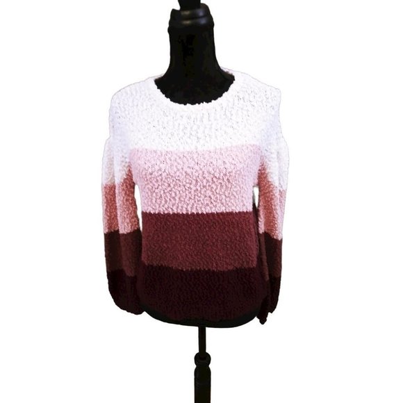 NWT Women's Moral Fiber‎ Color Block Soft Sweater Juniors Size Medium - Picture 1 of 10